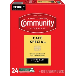 Community Coffee Cafe Special Coffee Keurig® K-Cup® Pods, Medium Dark Roast, 24/Box (5000374325)