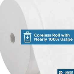 Compact® 4-Roll Quad Coreless Toilet Paper Dispenser by GP PRO, Black, 11.750” W x 6.900” D x 13.250” H (56744B)