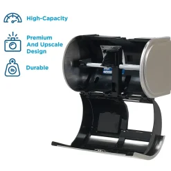 Compact 2-Roll Side-by-Side Coreless Toilet Paper Dispenser by GP PRO, Stainless (56798)