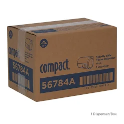 Compact 2-Roll Side-by-Side Coreless Toilet Paper Dispenser by GP PRO, Black (56784A)