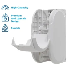 Compact 2-Roll Vertical Coreless Toilet Paper Dispenser by GP PRO, White (56767A)