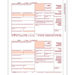 ComplyRight 2024 1098 Tax Form, 1-Part, 2-Up, Copy A, 25/Pack (515025)