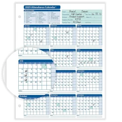 ComplyRight 2025 Attendance Calendar Set, 200 Forms/Pack (A1411W16PK200)