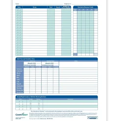 ComplyRight 2025 Attendance Calendar Card, 50 Forms/Pack (A4000W50)