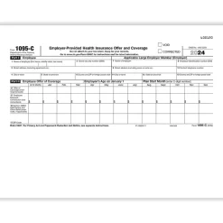 ComplyRight 2024 1095-C Tax Form, 1-Part, White/Black, 500/Pack (1095CIRS500)