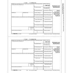 ComplyRight 2024 1099-DIV Tax Form, 1-Part, 2-Up, Payer Copy C, 50/Pack (513250)