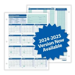 ComplyRight 2024-2025 Fiscal Attendance Calendar, 50/Pack (A42005015)