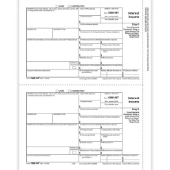 ComplyRight 2024 1099-INT Tax Form, 1-Part, 2-Up, Copy C, 50/Pack (512250)