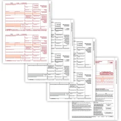 ComplyRight 2024 1099-MISC Tax Form, 4-Part, 2-Up, Copy A, B, C/2, 1096 Transmittal, 25/Pack (610325)