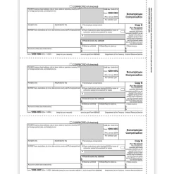 ComplyRight 2024 1099-NEC Tax Form, 1-Part, 3-Up, Recipient Copy B, 50/Pack (NEC511150)