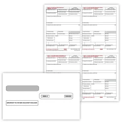 ComplyRight 2024 W-2 Tax Form Envelopes/Recipient Copy Only, 1-Part, 4-Up, Copy B, C, 2 and 2 combined, 25/Pack (5205E25)
