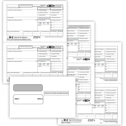 ComplyRight 2024 W-2 Tax Form Envelopes/Recipient Copy Only, 5-Part, 2-Up, Copy B, C/2, D/1, 25/Pack (5648E25)