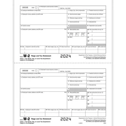 ComplyRight 2024 W-2 Tax Form, 1-Part, 2-Up, Employer Copy D, 50/Pack (520450)