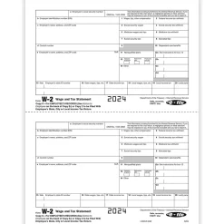 ComplyRight 2024 W-2 Tax Form, 2-Part, 2-Up, Employee Copy C, 50/Pack (520350)