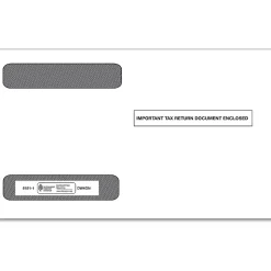 ComplyRight Double Window Envelope for W-2 (5218) Tax Form, 5.63" x 9", White/Black, 100/Pack (51511)