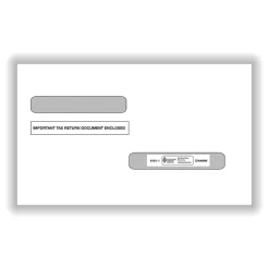 ComplyRight Double-Window Envelopes For W-2 (5216)/1099-R (5175) Tax Forms, Moisture-Seal, 100/Pack (61611100)