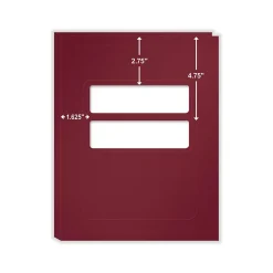 ComplyRight Double-Window Tax Presentation Folder, Burgundy, 50/Pack (FBU11)