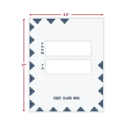 ComplyRight First Class Moisture Seal Tax Envelope, 9.5" x 12", White/Blue, 50/Pack (PES45)