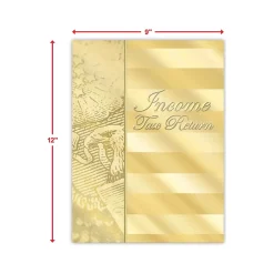 ComplyRight Income Tax Return Presentation Folder, Gold, 50/Pack (GSF10)