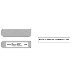 ComplyRight Moistenable Glue Security Tinted Double-Window Tax Envelopes, 3 7/8" x 8.5", 50/Pack (3333150)