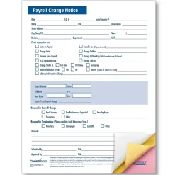 ComplyRight Payroll Change Notice, 3-Part, Pack of 50 (A2170)