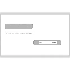 ComplyRight Self Seal 1099-R Tax Double-Window Envelope, 5.63" x 9", White, 100/Pack (DW4MWS)