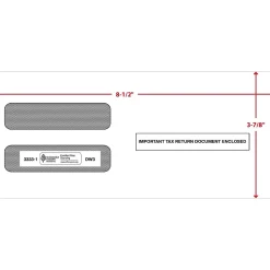 ComplyRight Self Seal Security Tinted Double-Window Tax Envelopes, White, 50/Pack (3333250)