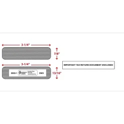 ComplyRight Self Seal Security Tinted Double-Window Tax Envelopes, White, 50/Pack (3333250)