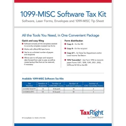 ComplyRight TaxRight 2024 1099-MISC Tax Form Tax Forms, Envelopes, TipSheet & Software, 4-Part, 50/Pack (SC6103ES)