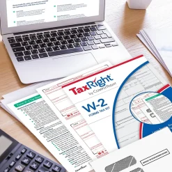ComplyRight TaxRight 2024 W-2 Tax Form Tax Form Set with Envelopes, 4-Part, 50/Pack (SC5645E)