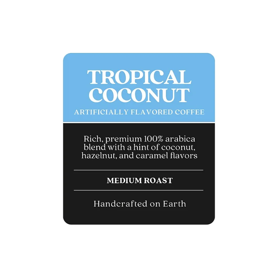 Copper Moon Tropical Coconut Hazelnut Ground Coffee, Medium Roast, 12 oz. (210145)