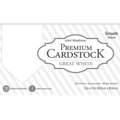 Core'dinations Premium Smooth Cardstock, Great White, 20 Sheets/Pack (377691)