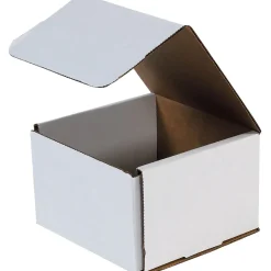 Corrugated Mailers, 7" x 7" x 4", White, 50/Bundle (M774)
