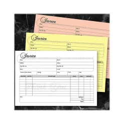 Cosco Artistic 3-Part Carbonless Invoices, 5.4" x 8.5", 50 Sets/Book (074008)