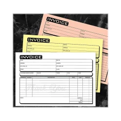 Cosco Business 3-Part Carbonless Invoices, 5.4" x 8.5", 50 Sets/Book (074010)