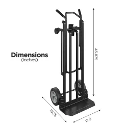 Cosco Convertible Hand Truck, 800 lb. Capacity, Black (12217BLK1E)