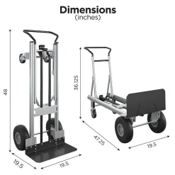 Cosco Convertible Hand Truck, 1000/800 lb. Capacity, Aluminum (12204ASB1E)
