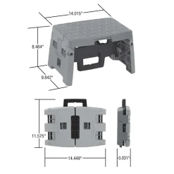 Cosco Folding Step Stool, 1-Step, 300 lb Capacity, Orange/Gray (11903BGO1E)