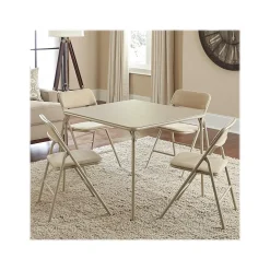 Cosco Folding Table and Chair Set, 34" x 34", Tan (14551WHD1E)