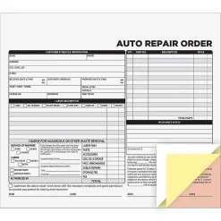 Cosco 3-Part Carbonless Auto Repair Order, 8.5