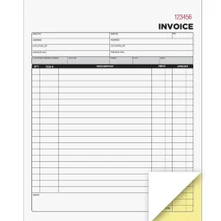 Cosco 2-Part Carbonless Invoices, 8.38