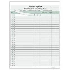 Cosco Privacy Sign-In Sheets, 3-Part, 125 Forms/Pack (074040)