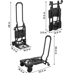 Cosco Shifter Convertible Hand Truck, 300 lb. Capacity, Black (12223BLK1E)