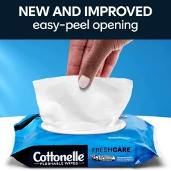 Cottonelle Flushable Toilet Paper Wipe, White, 42 Sheets/Pack, 8 Packs/Carton (51826)