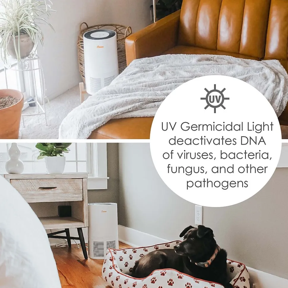 Crane True HEPA Tower Air Purifier, White (EE-5068)