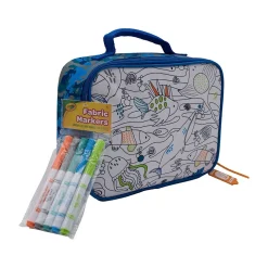 Crayola Color-Your-Own Lunch Bag with Marker Set, Blue Camo/White (B23CL56807-ST)