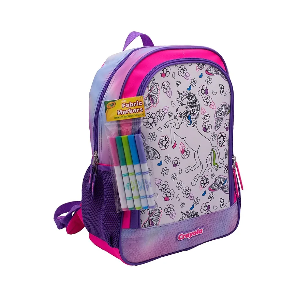 Crayola Color-Your-Own Mystical Unicorn Backpack, Pink/Purple (B23CL56804-ST)