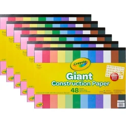Crayola Giant Construction Paper, 12" x 18", Assorted Colors, 48 Sheets/Pad, 6 Pads/Bundle (BIN990055-6)