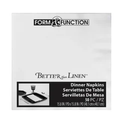 Creative Converting Better Than Linen Napkin, White, 150 Napkins/Pack (DTC603272DNAP)