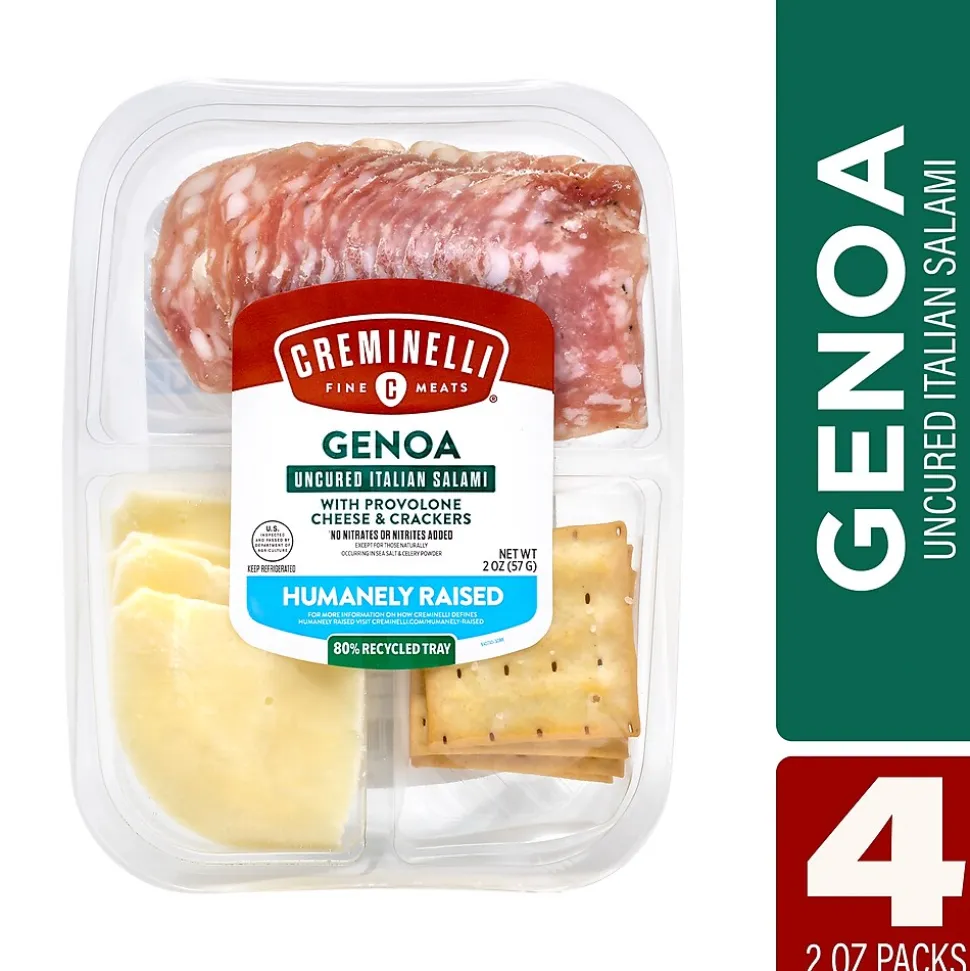 Creminelli Genoa, Provolone Cheese, Crackers, 0.5, 4/Pack (220-02086)